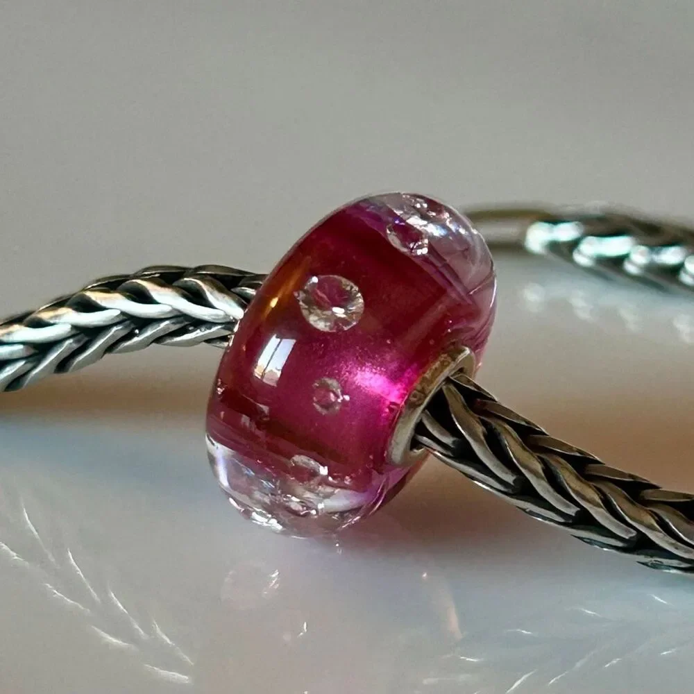TROLLBEADS Pink Diamond Bead LAA 925S Preowned, Perfect!